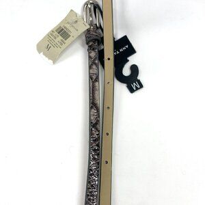 Ann Taylor Croc Embossed Patent Leather Belt Grey Size Medium NWT Style#324795